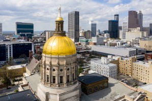 Downtown Atlanta GA Aerial View   State Capitol Building 0213